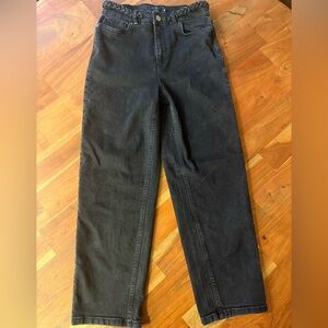Ted Baker Women’s Charcoal Black Straight Leg Braided Belt Jeans Size 28